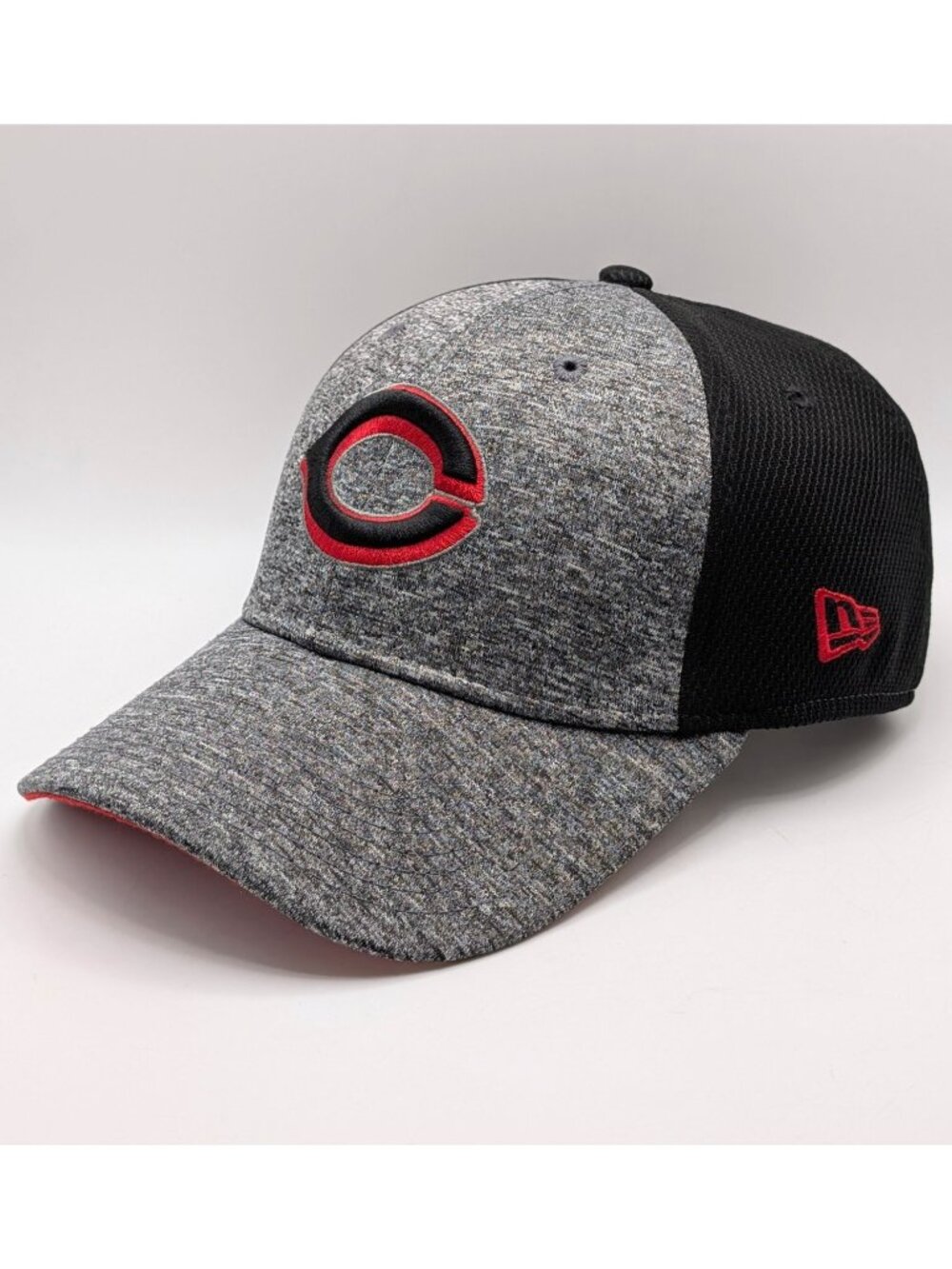 Cincinnati Reds New Era Gray Black 39THIRTY Stretch Fit Hat S/M MLB Baseball